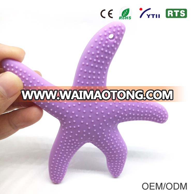 wholesale food grade have certificate baby silicone starfish teether